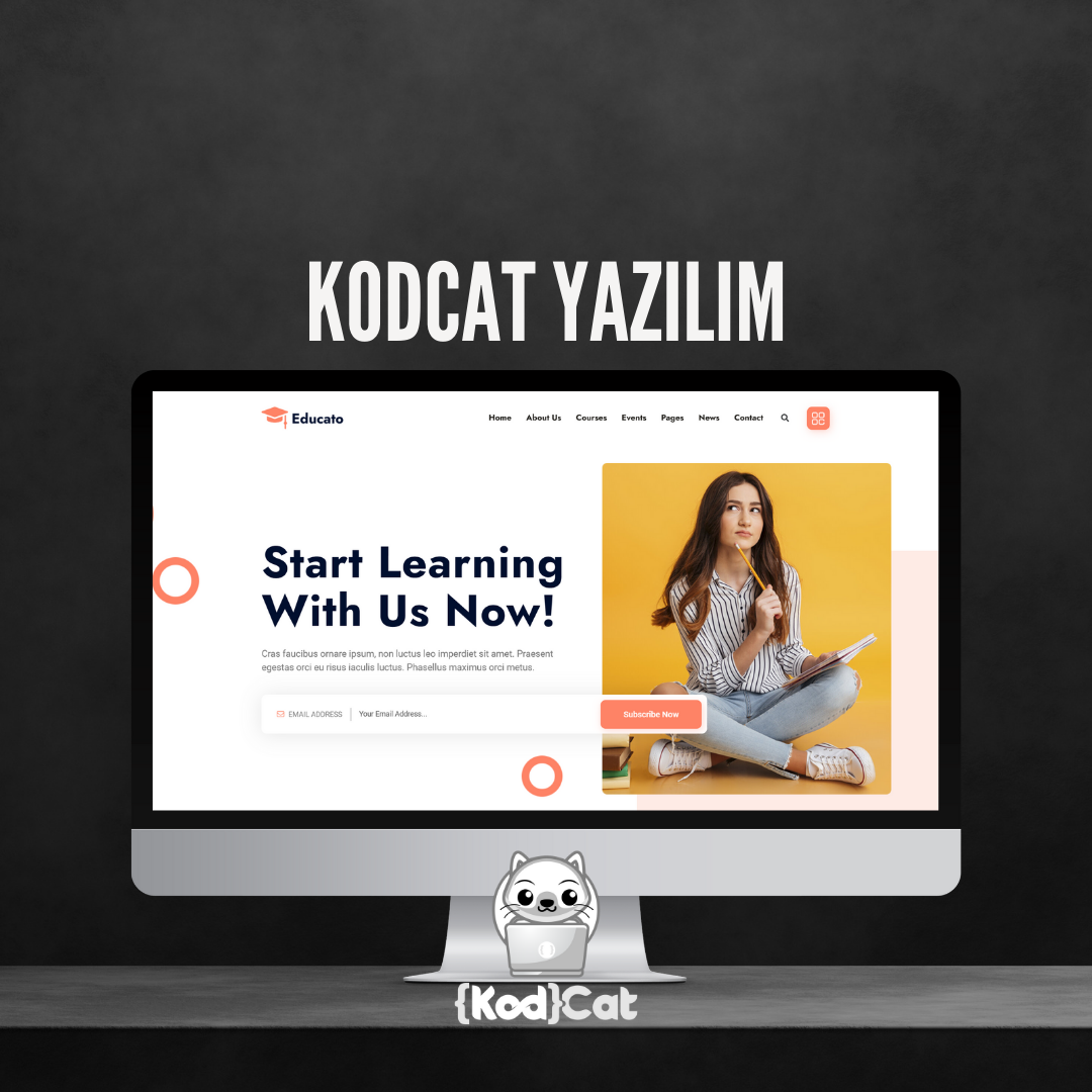 Mersin'de web tasarım ve dijital pazarlama hizmeti veren Kodcat Bilişim tarafından geliştirilen Dershane Websitesi Görseli