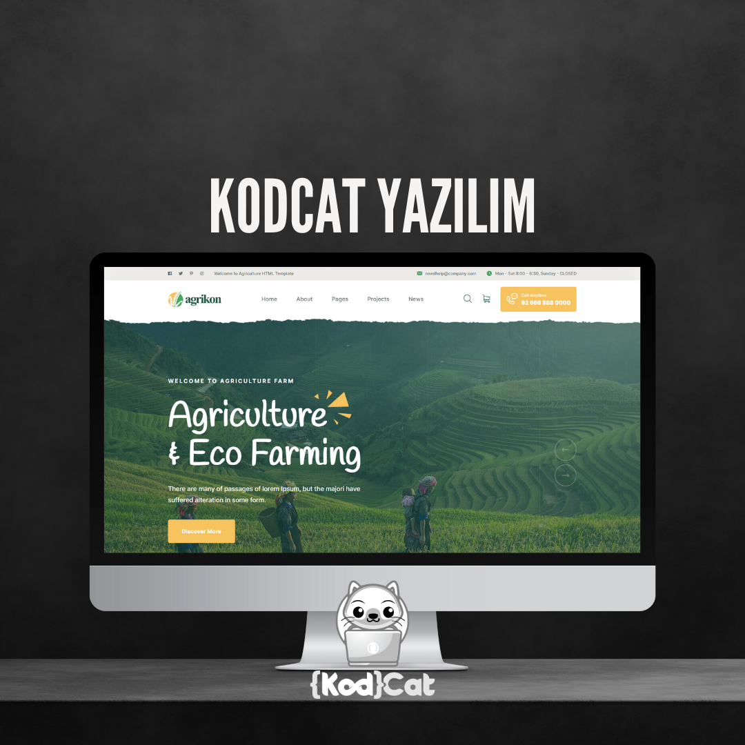 Mersin'de web tasarım ve dijital pazarlama hizmeti veren Kodcat Bilişim tarafından geliştirilen Çiftlikk Websitesi Görseli