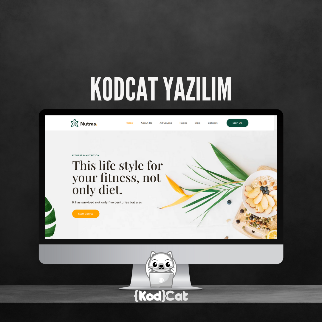 Mersin'de web tasarım ve dijital pazarlama hizmeti veren Kodcat Bilişim tarafından geliştirilen Diyetisyen Websitesi Görseli